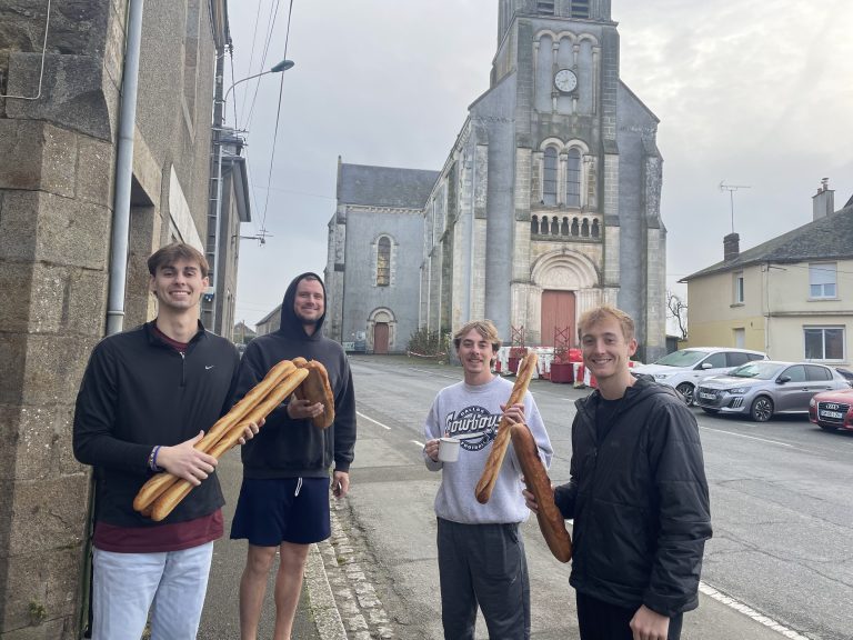 Students with baguettes